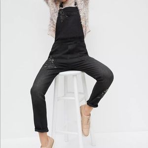 Driftwood Olivia Embroidered Cropped Overalls